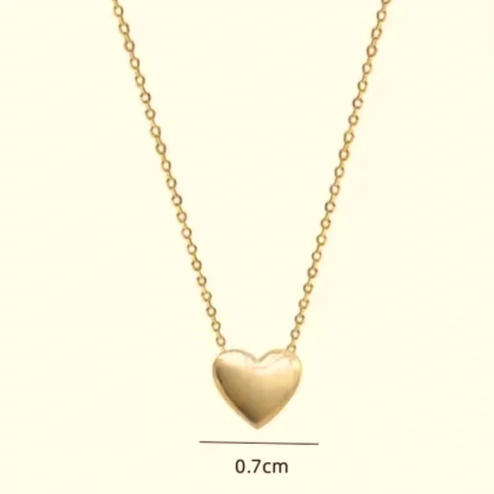 925 Sterling Silver 14k Gold Necklace Heart Shape pendant - Picture 8 of 12